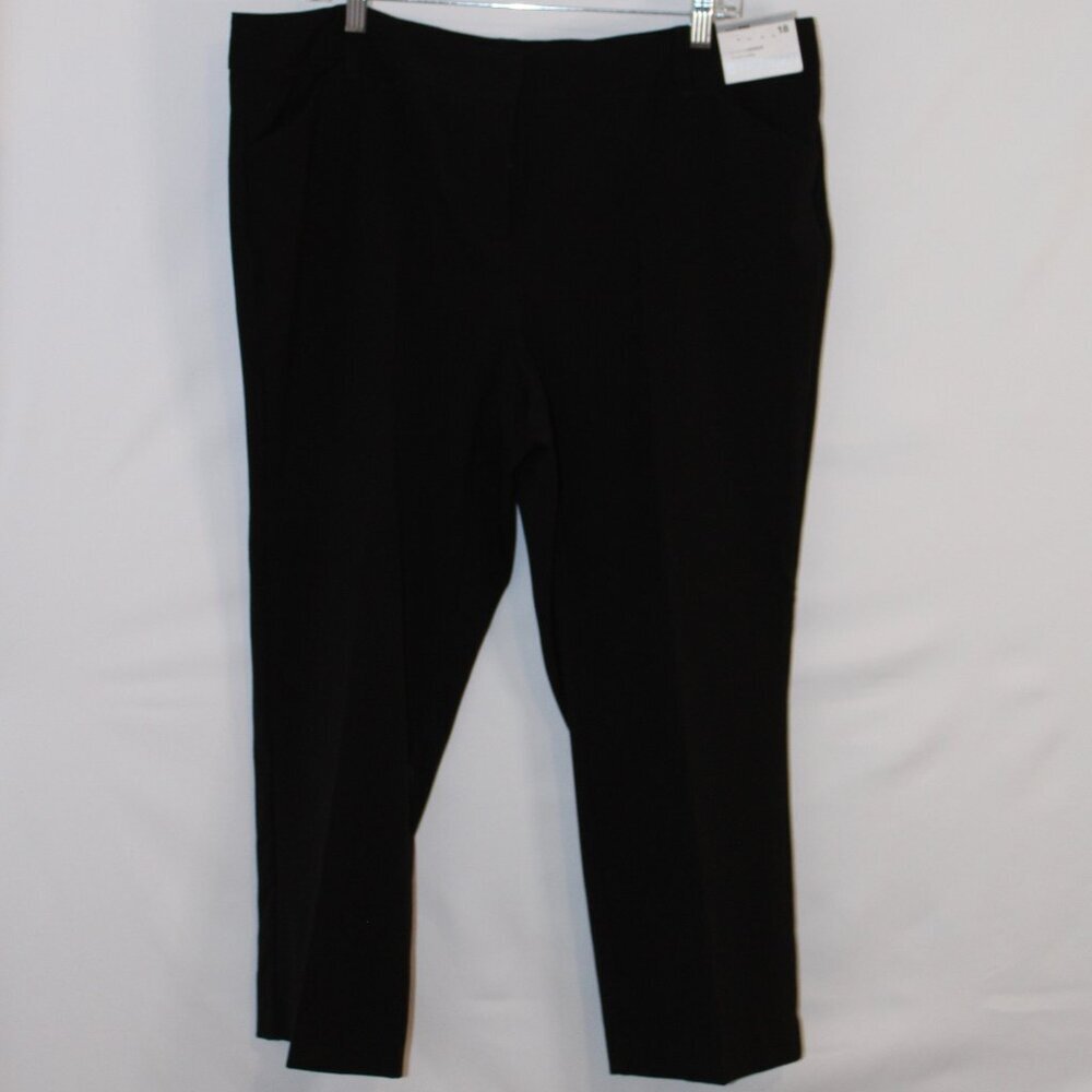 NY&C Vintage Y2K mid-rise 7th Avenue straight leg crop black‎ pants 18 BNWT